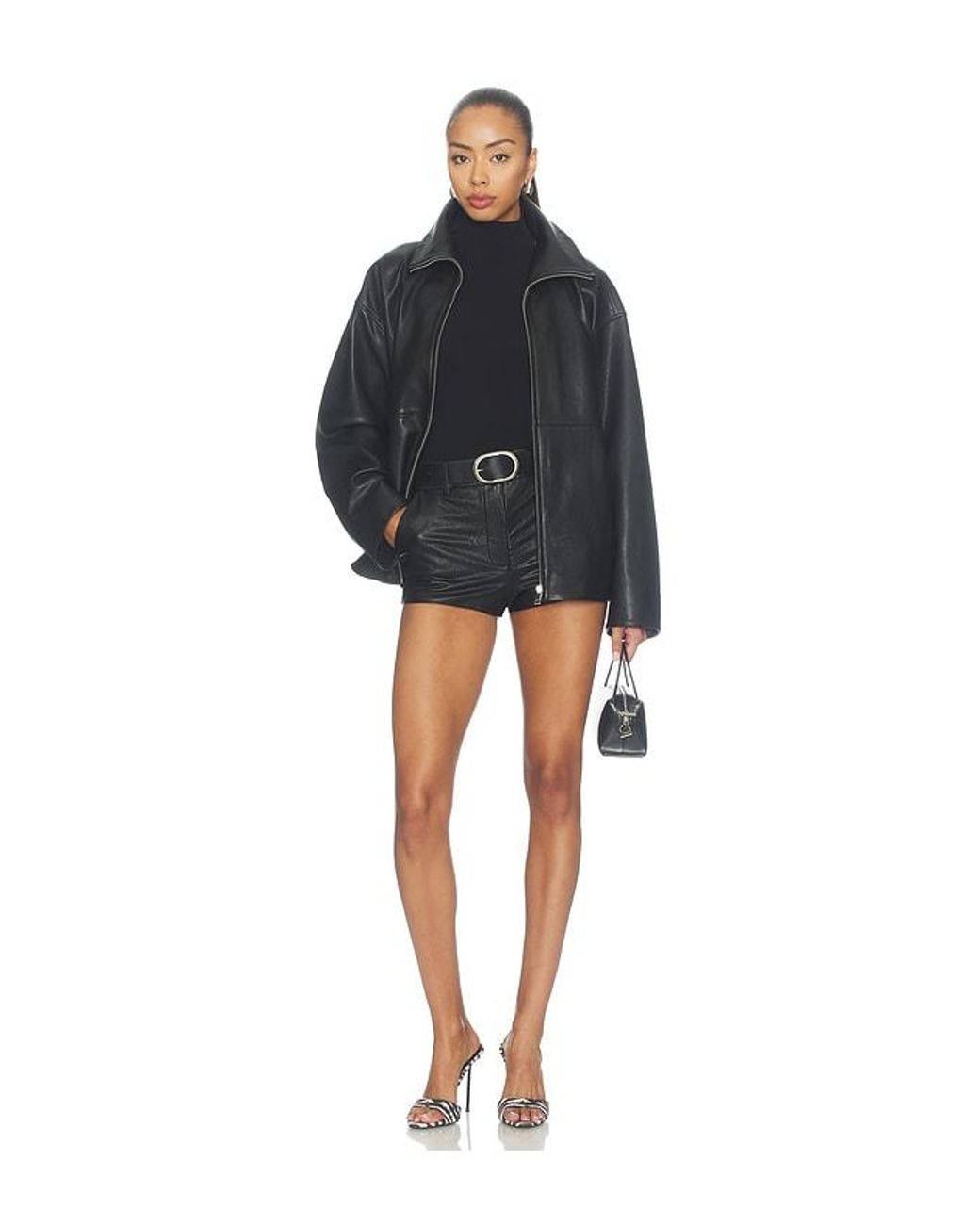 Commando Blue Faux Leather Tailored Mini Short
