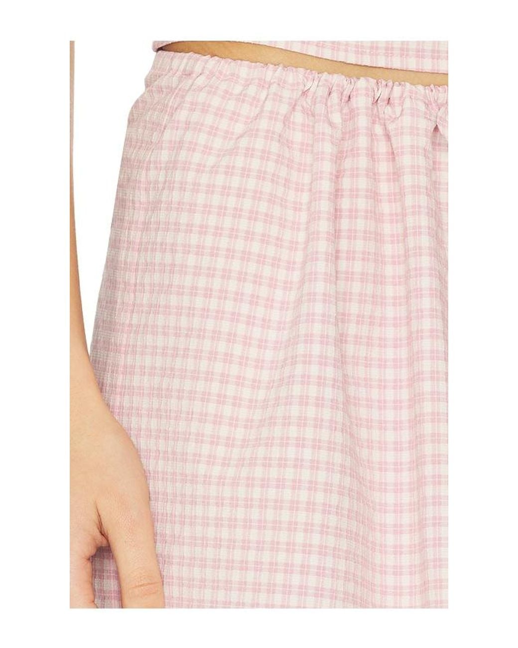 MORE TO COME Pink Luciya Drawstring Maxi Skirt