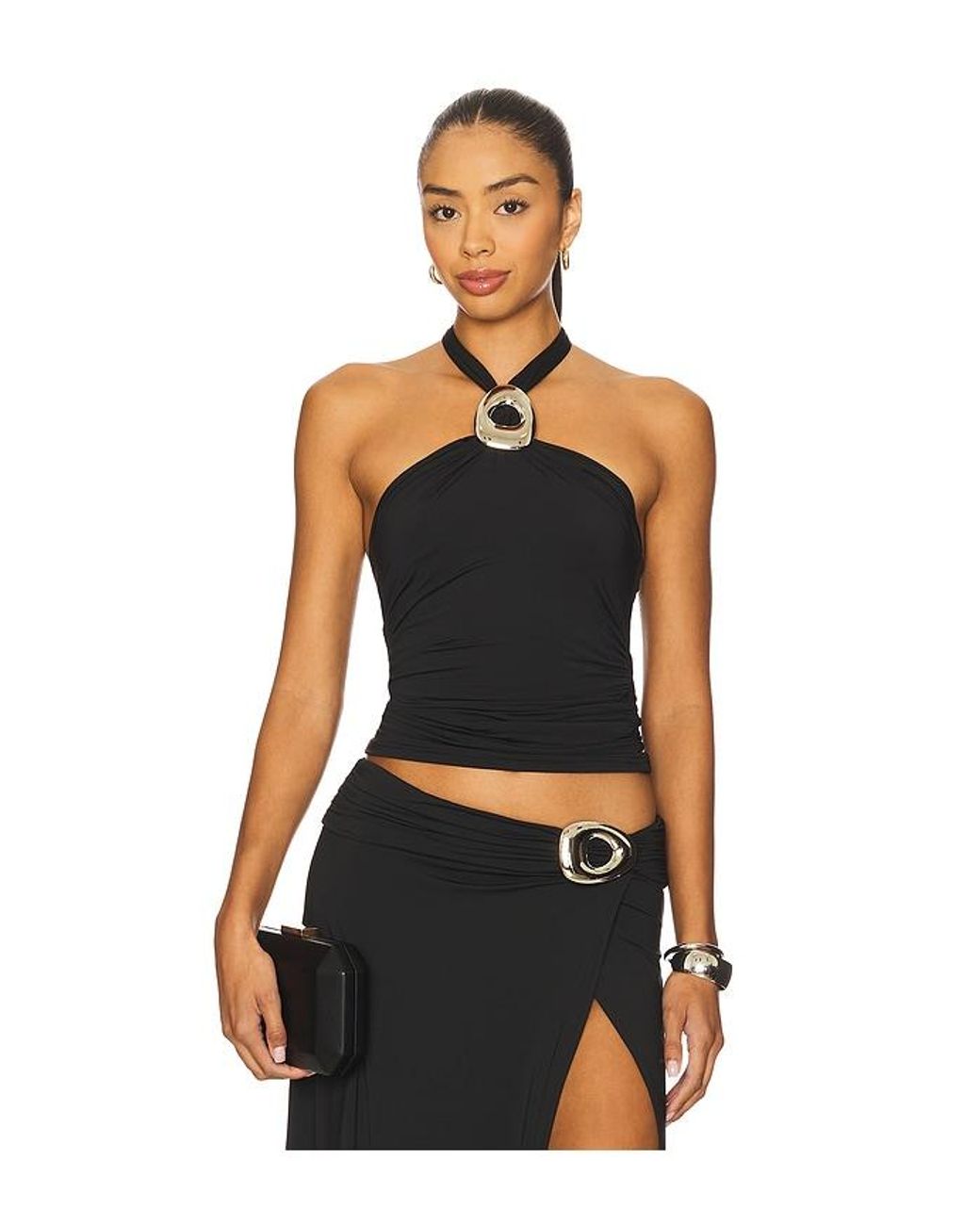 Runaway the Label Black Indiana Keyhole Halter Top