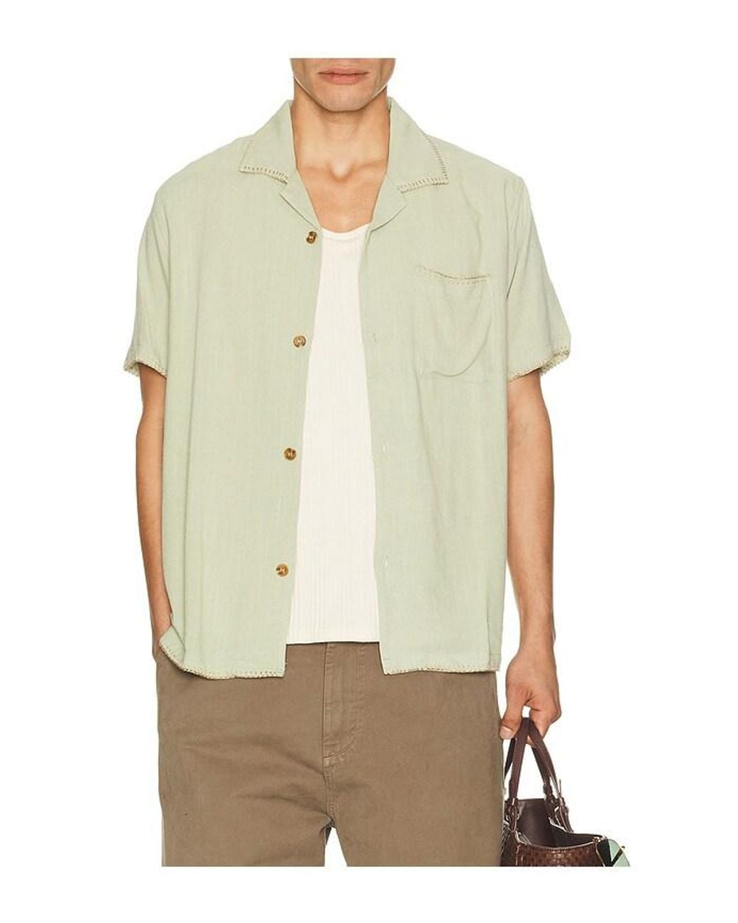 Rhythm Natural Linen Whip Stitch Shirt for men