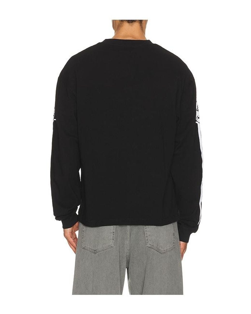Pleasures Black Luster Heavyweight Long Sleeve Tee for men