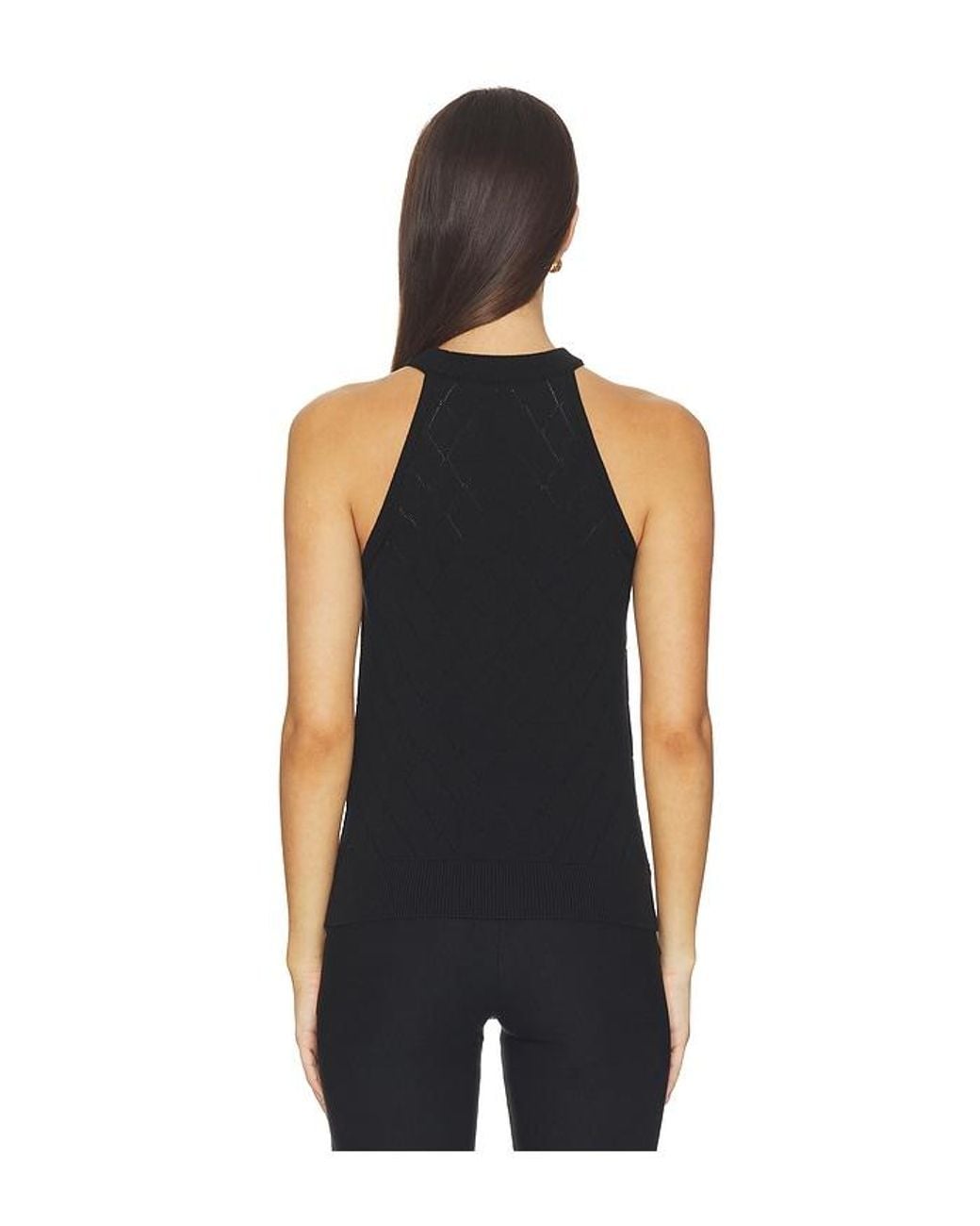 Balmain Black Halterneck Quilted Light Wool Top