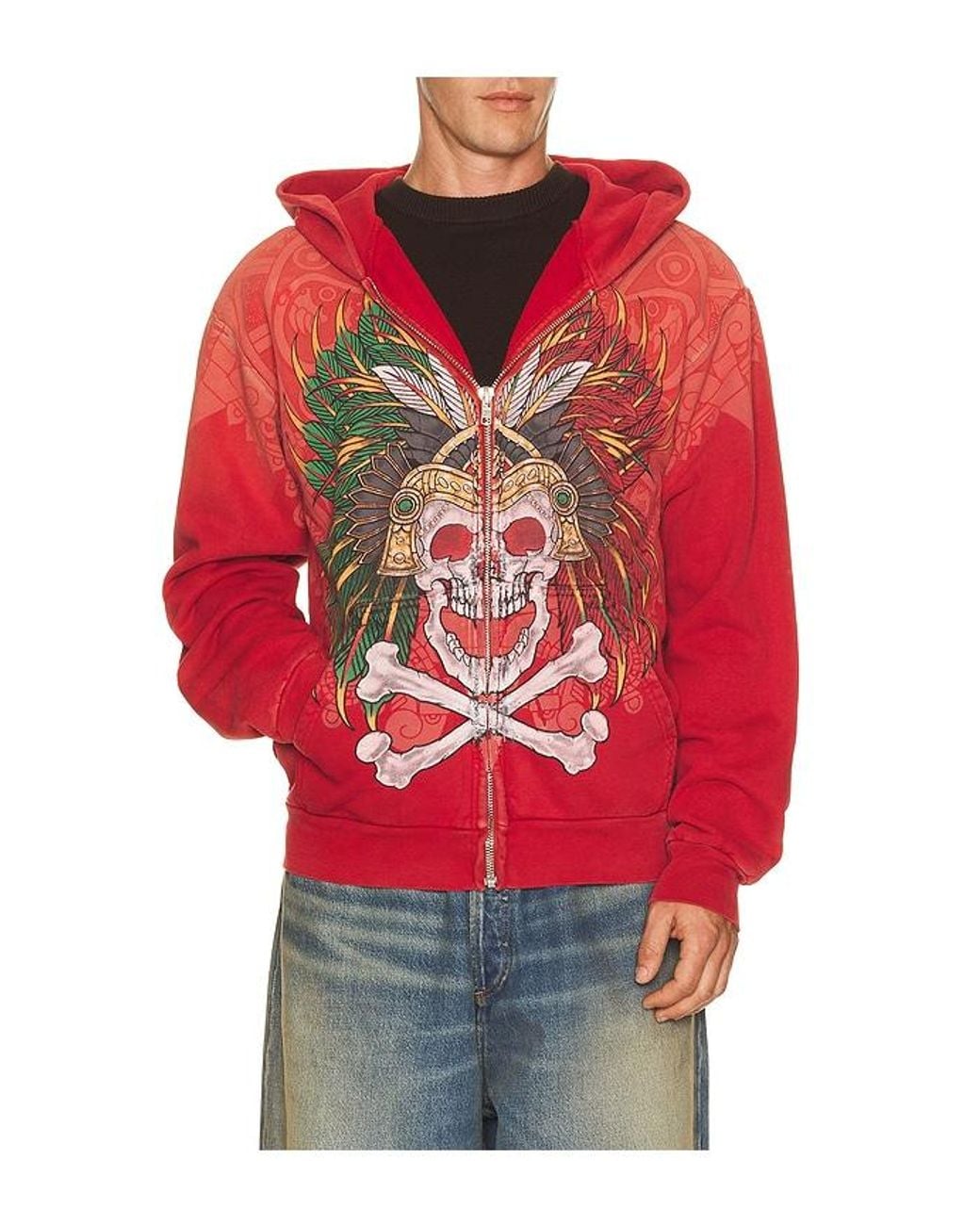 Affliction Red X Fuerza Immortal Zip Hoodie for men