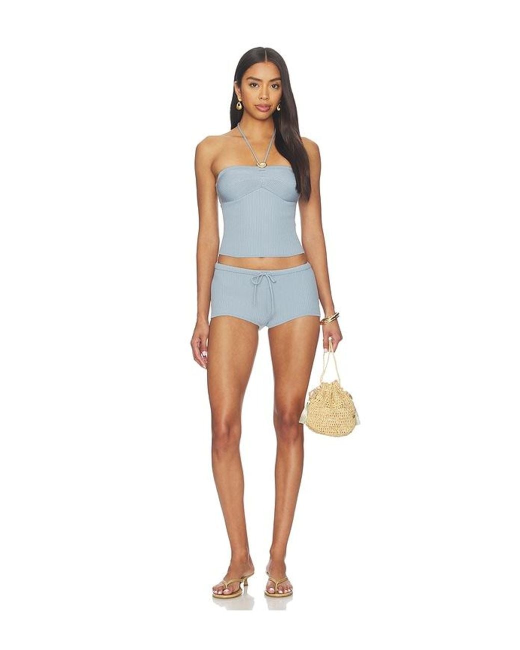 Lovers + Friends Blue Shelbi Halter Top