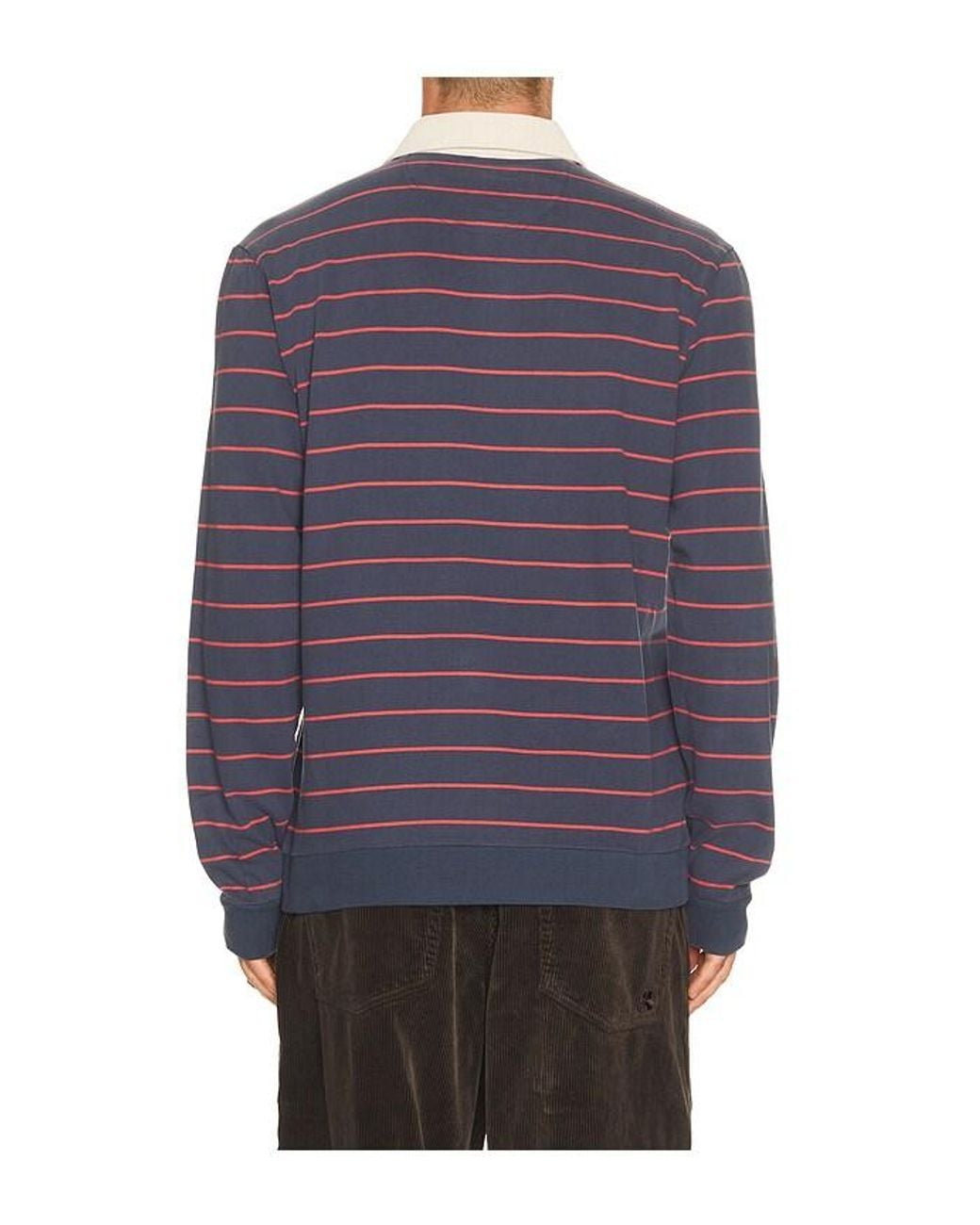 Marine Layer Blue Sueded Rugby Polo for men