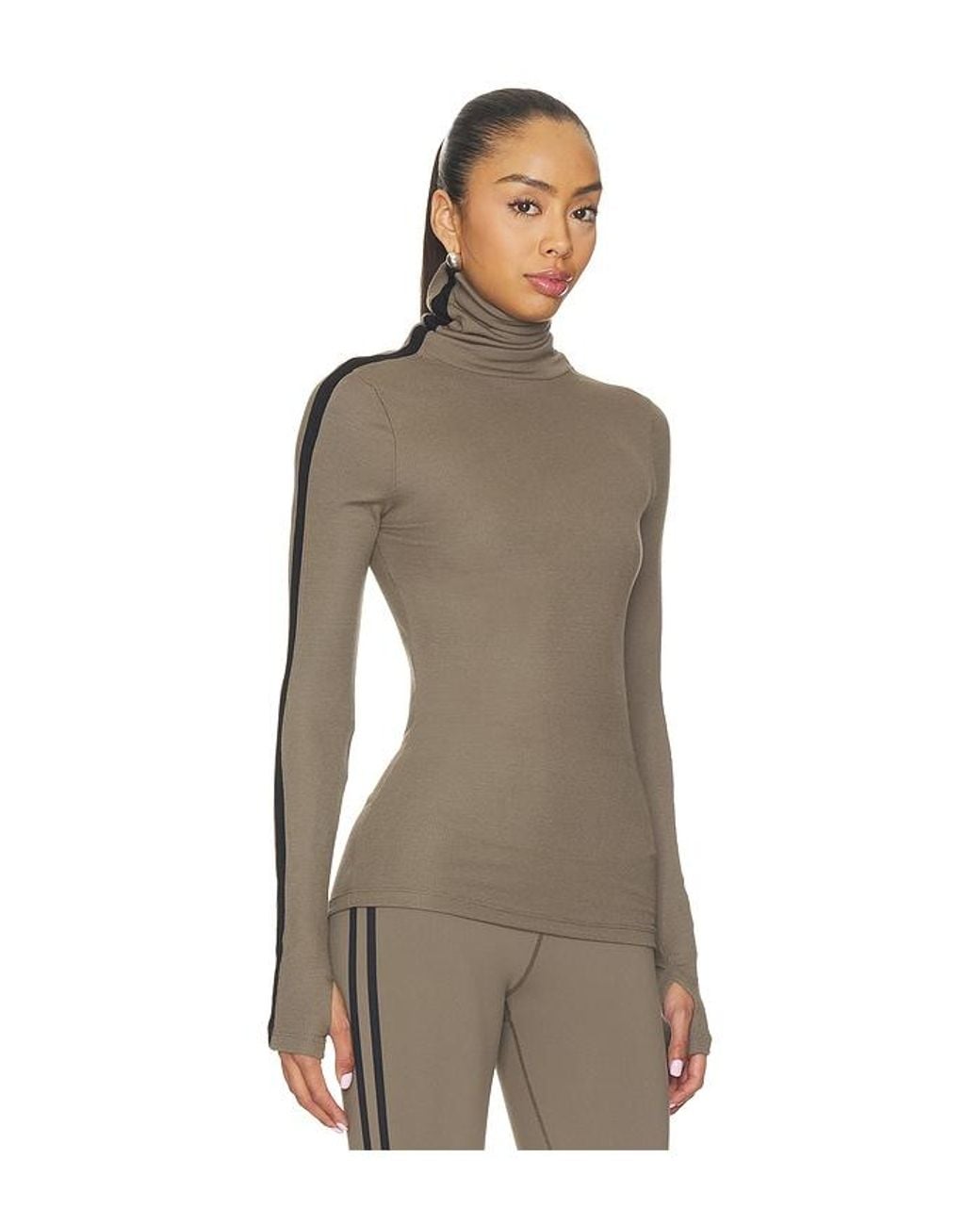 Splits59 Natural Jackson Rib Full Length Turtleneck Top