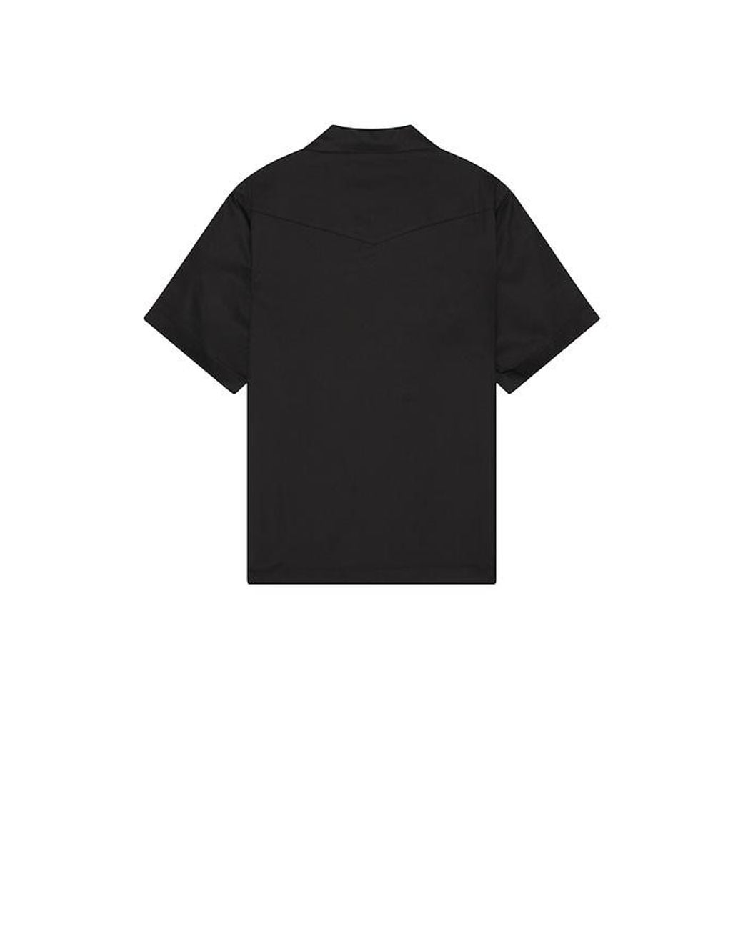 WAO Black Satin Western Short Sleeve Shirt for men