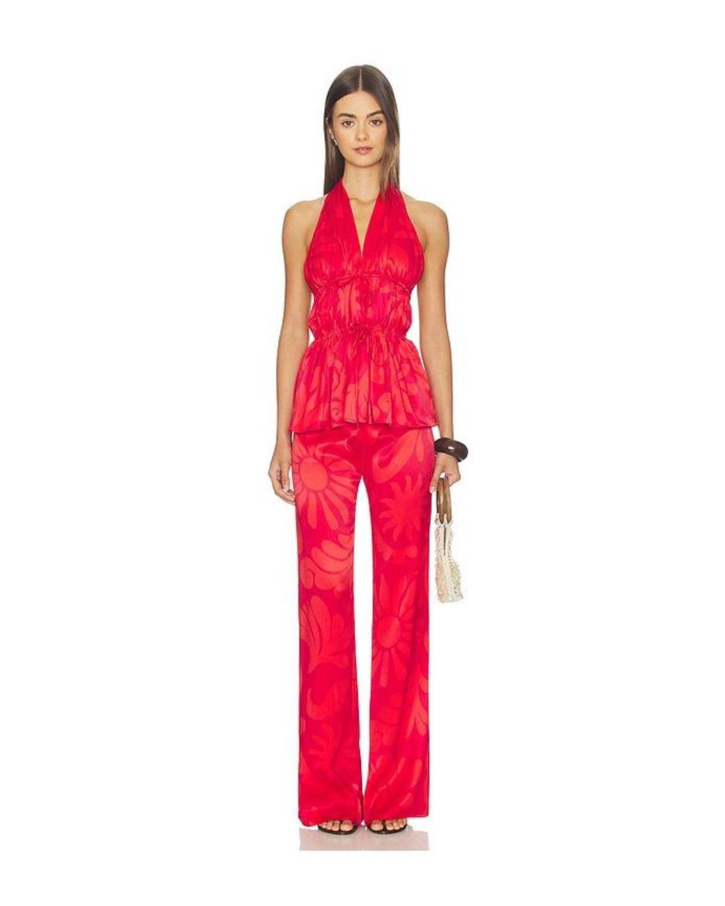 Cala De La Cruz Red Rosie Top