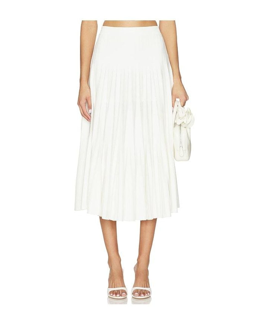 Jonathan Simkhai White Margoux Knit Midi Skirt