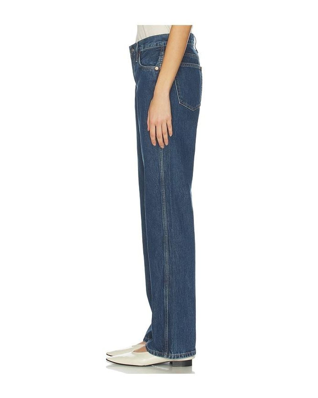 Re/done Blue 90's Mid Rise Loose Jeans