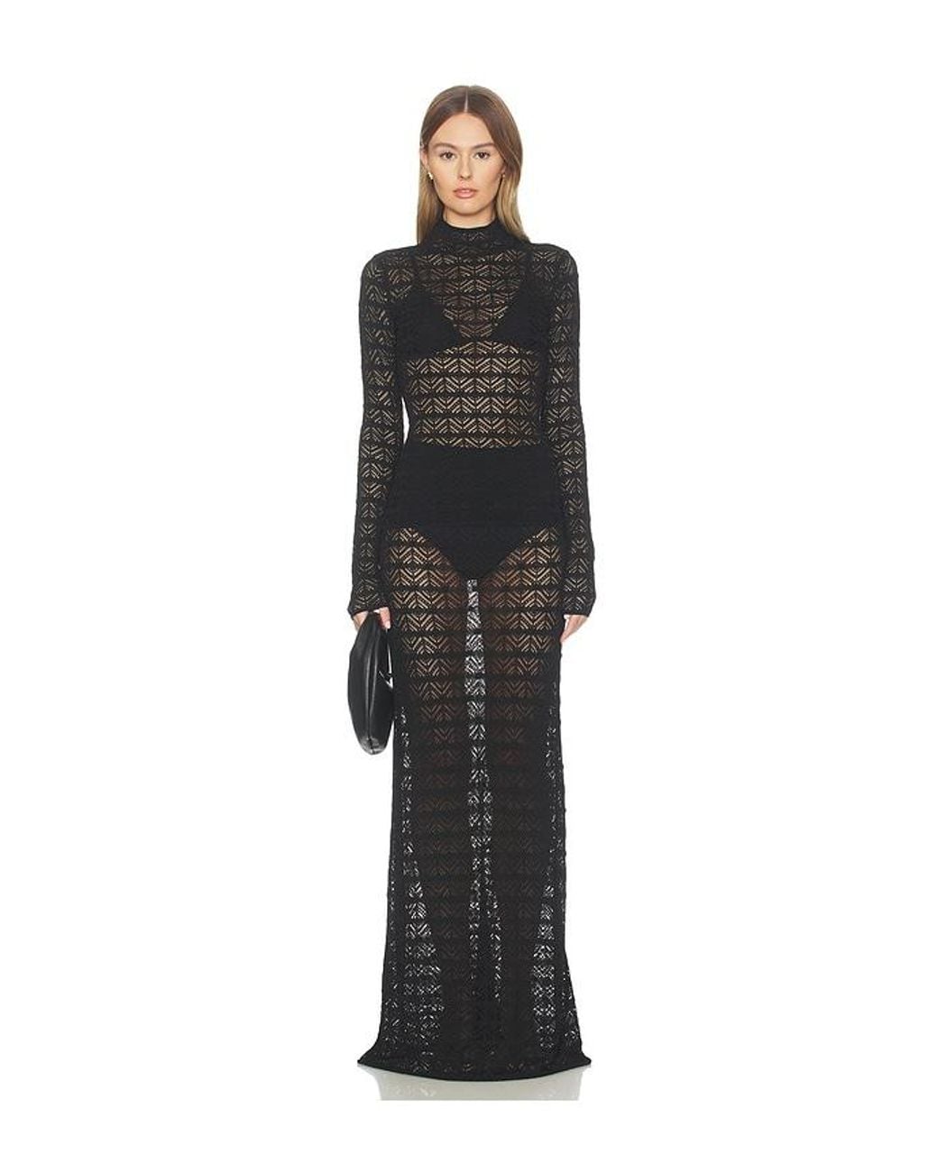 Nbd Black Kyriah Pointelle Maxi Skirt