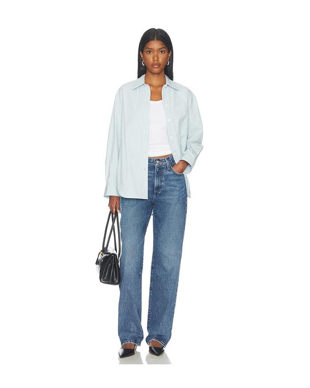 FAVORITE DAUGHTER Blue The Tommy Low Slung Long Straight Jean