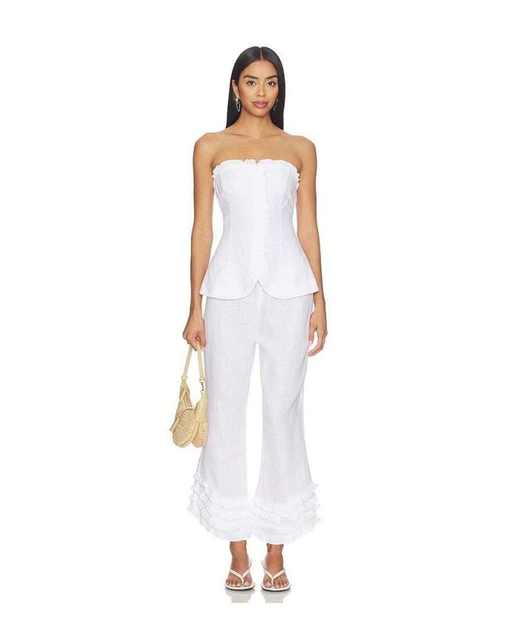 Posse White Florence Strapless Top