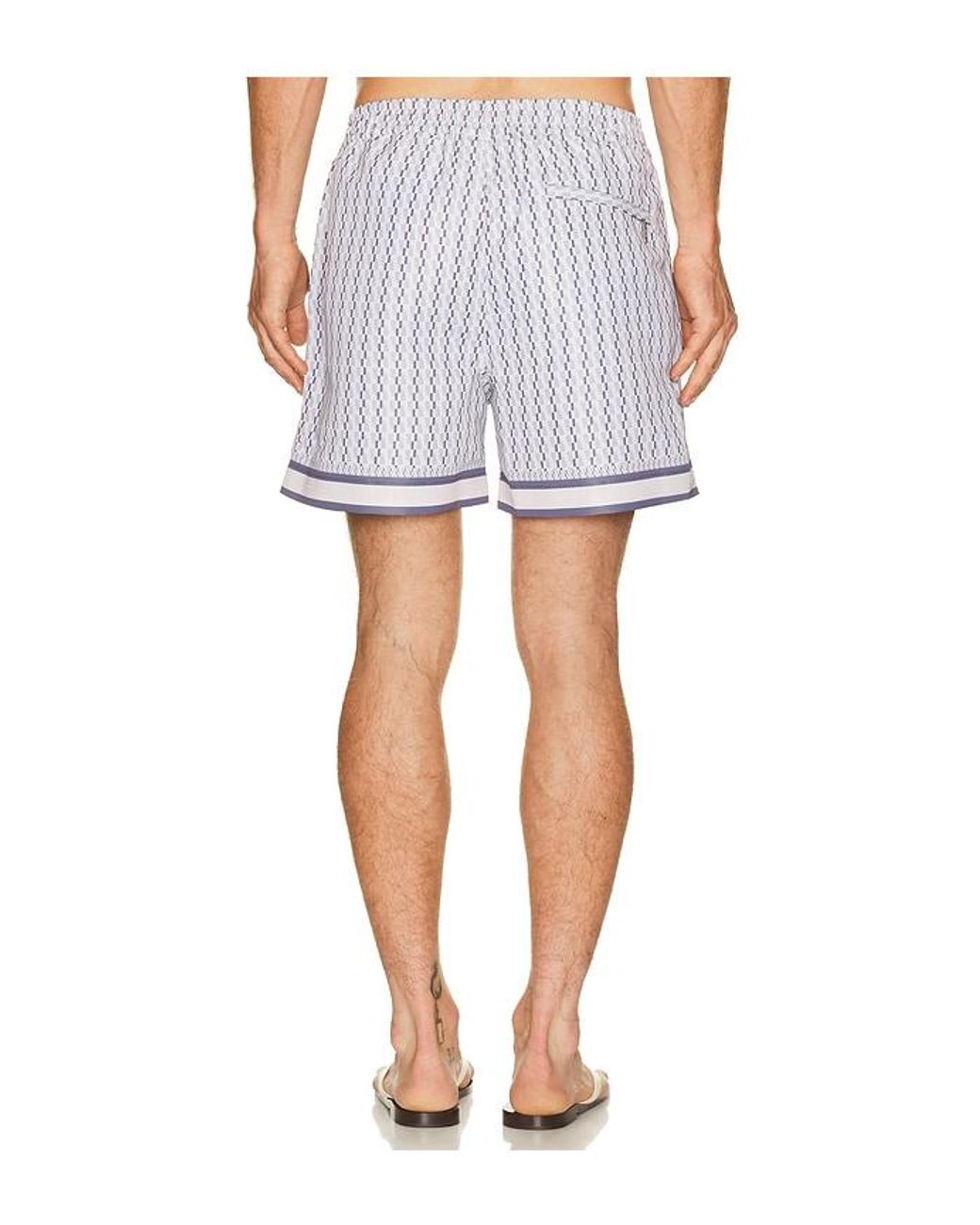 CHE White Galliano Border Swim Short for men