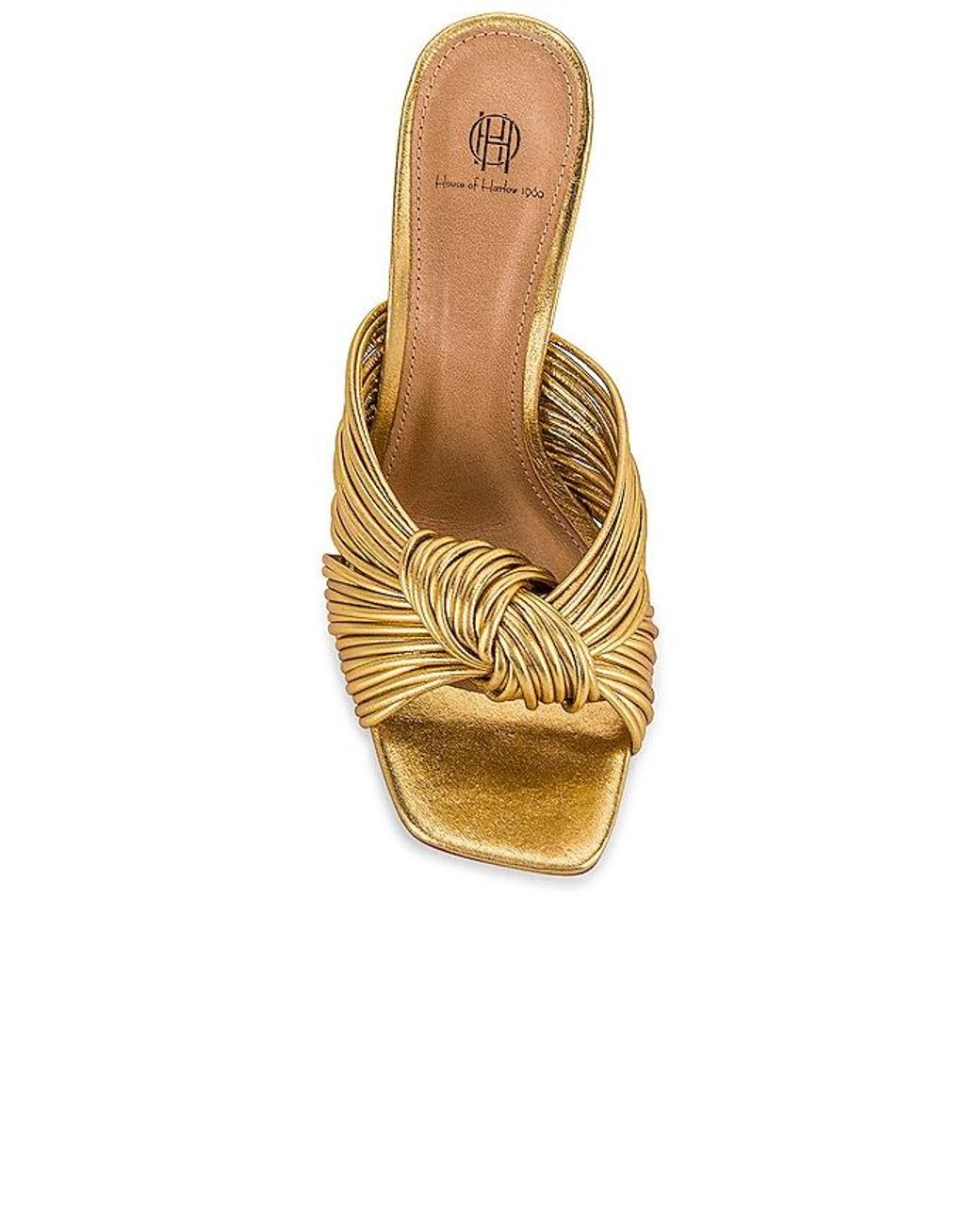 House of Harlow 1960 Metallic X Revolve Multi Strap Knotted Sandal