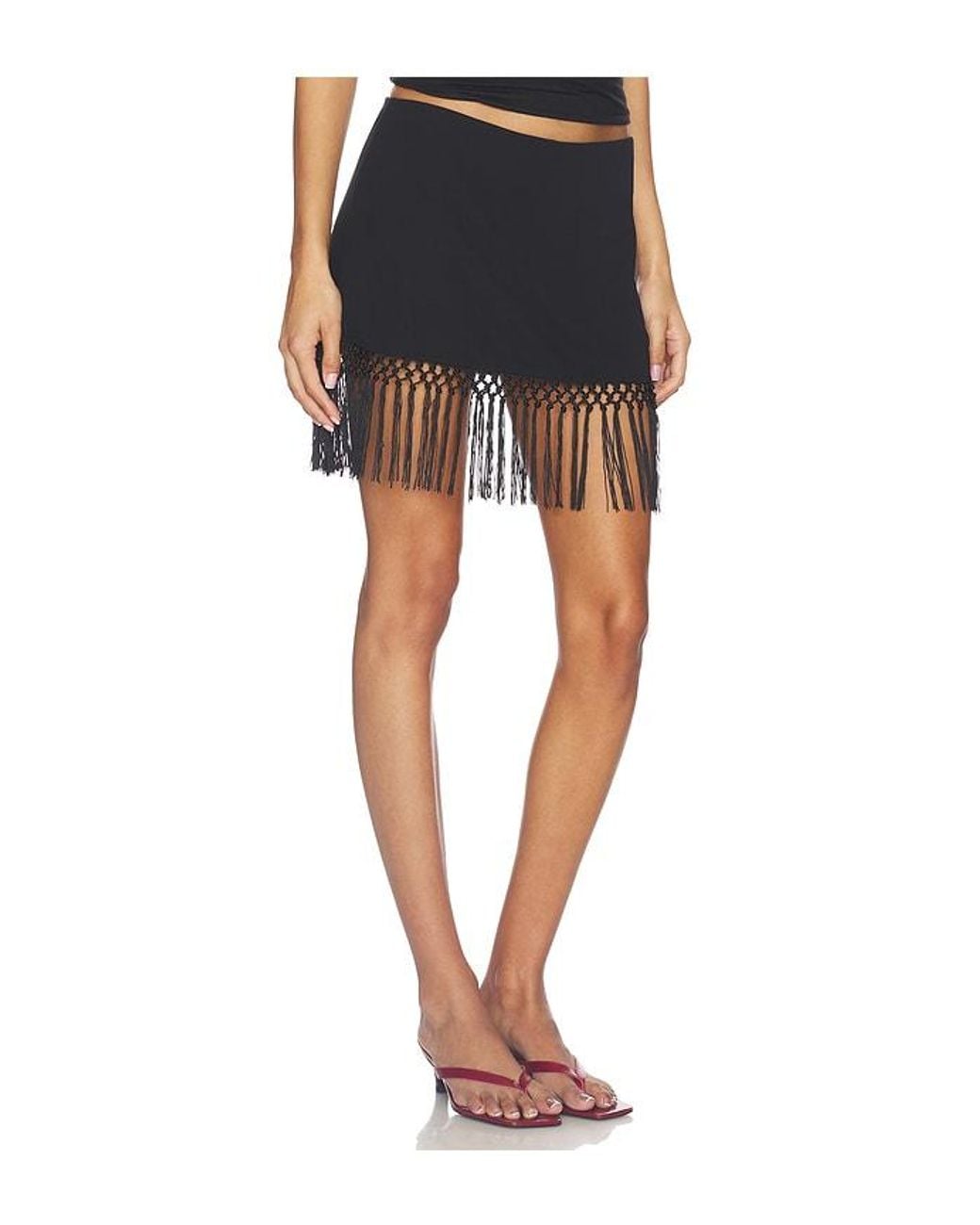 geel Black Aria Tassel Skirt