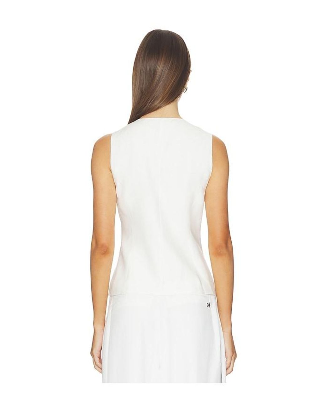 Kate Barton White Linen Blend Summer Suit Vest