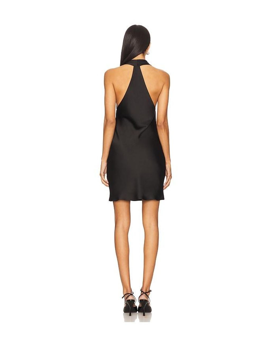 Norma Kamali Black Halter Drape Mini Dress