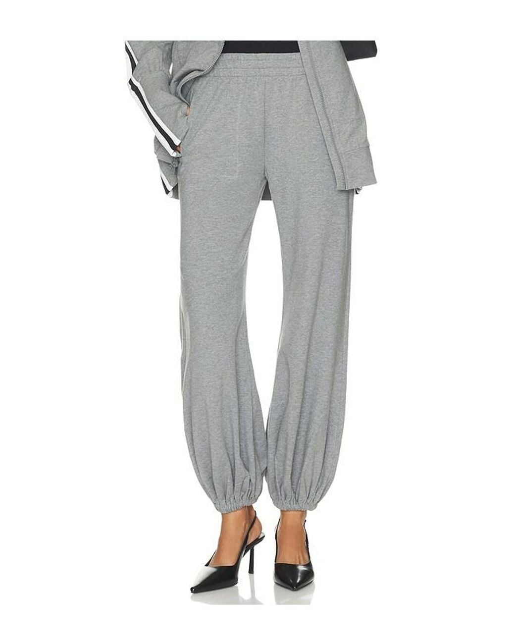 Norma Kamali Gray Boyfriend Puff Jog Pant