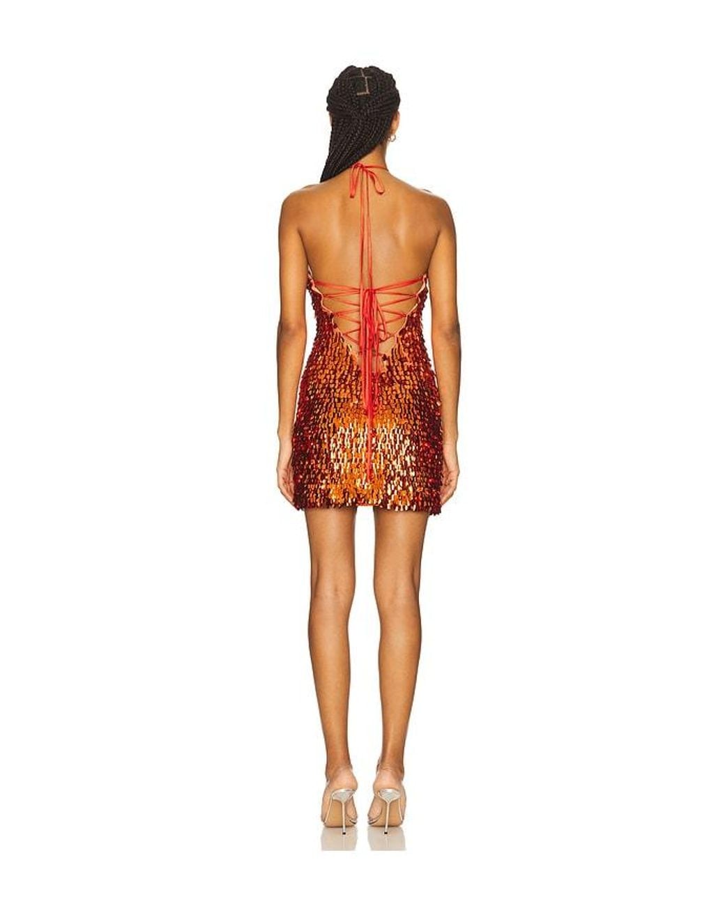 Kim Shui Orange Sequin Mini Dress