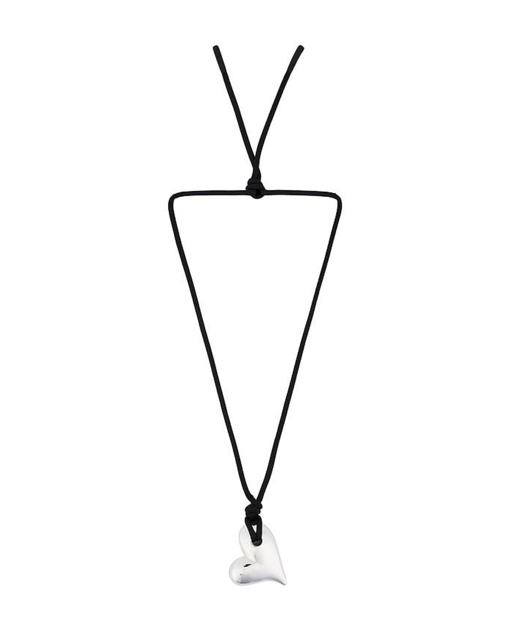 Jenny Bird Black Art Heart On A String Necklace