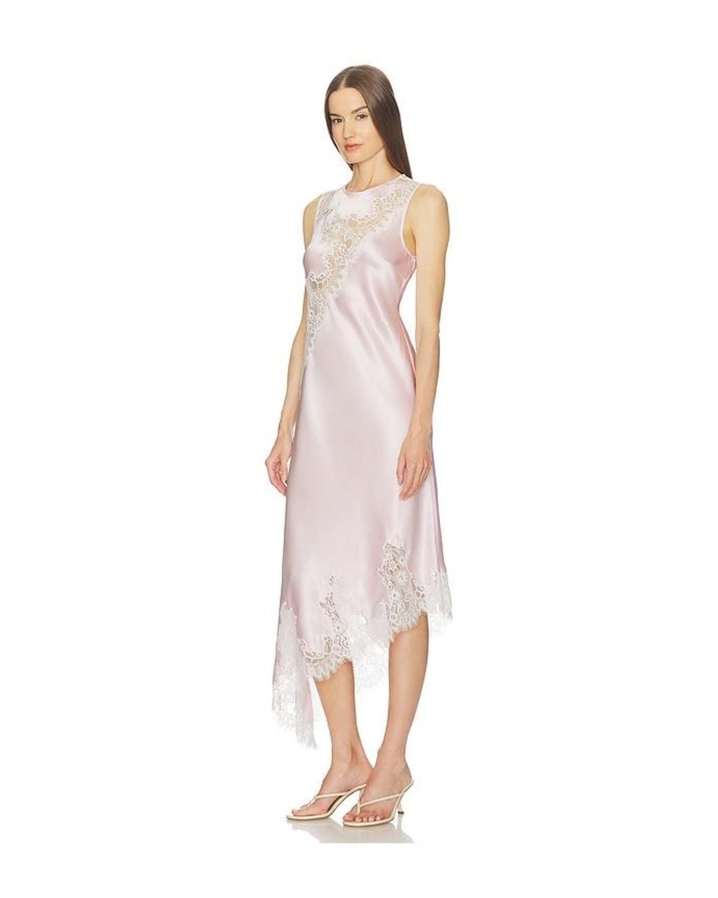 SRG White Ellis Silk Midi Dress
