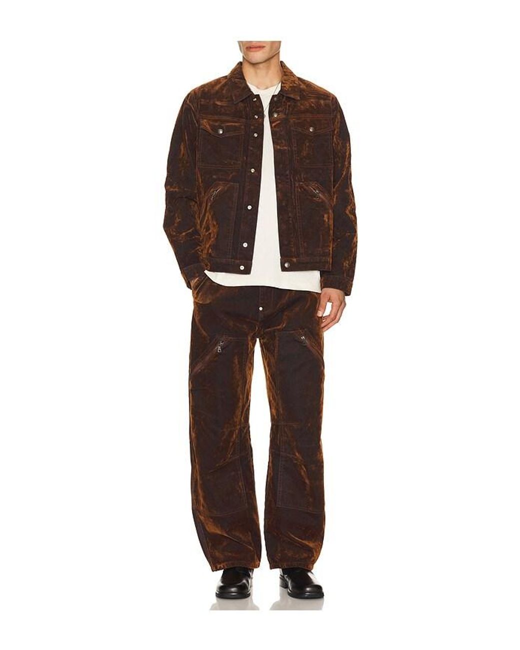 Palm Angels Brown Palm Tree Flock Denim Jacket for men
