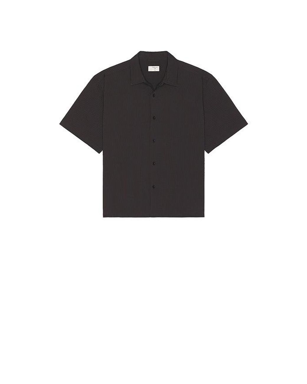Percival Black Rowan Seersucker Boxy Shirt for men