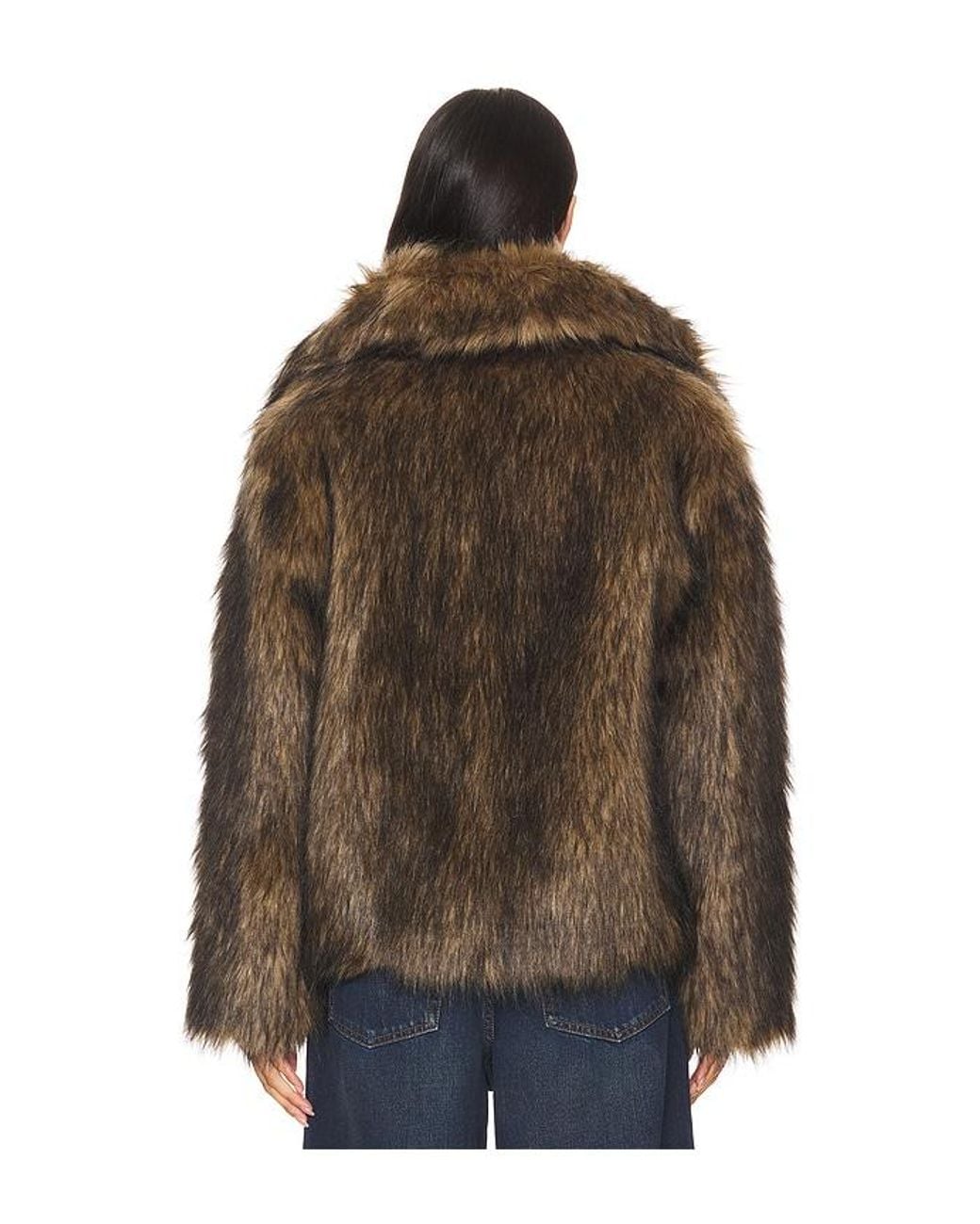 superdown Brown Kennedy Faux Fur Coat