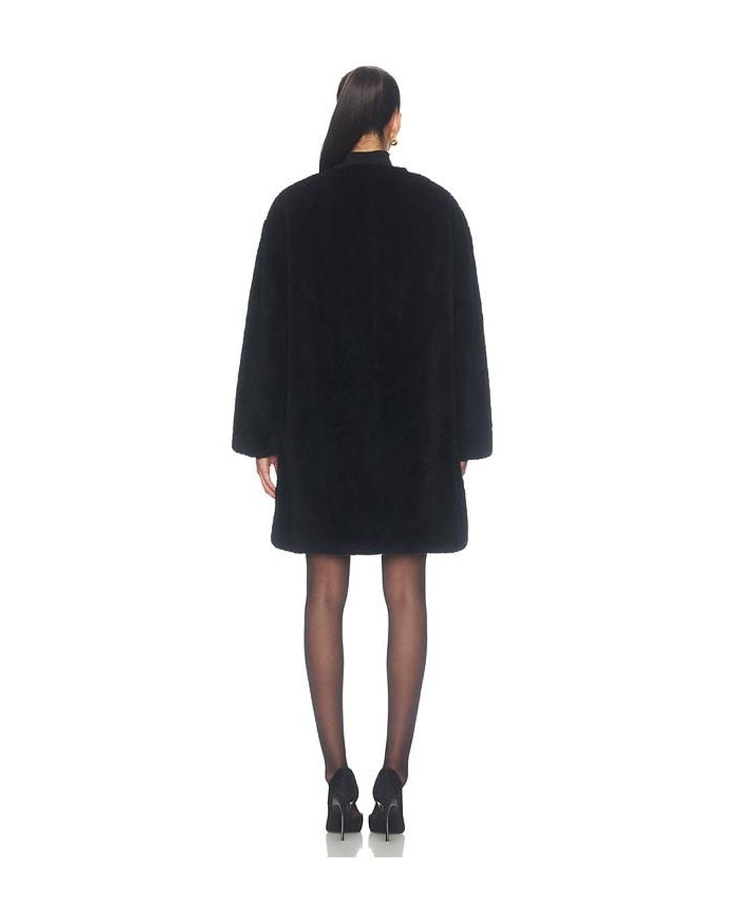 Citizens of Humanity Black Martina Long Sherpa Coat
