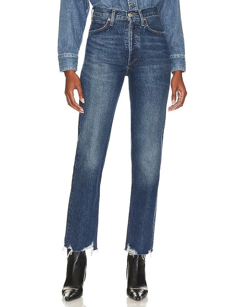 Agolde Blue 90s Pinch Waist High Rise Straight