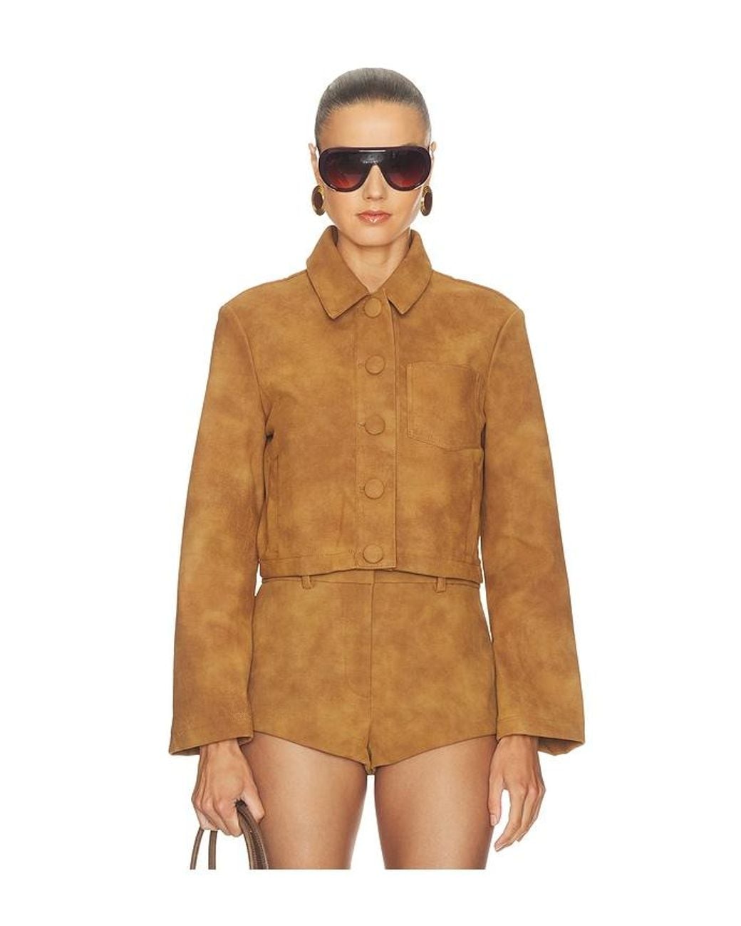 Bardot Brown Lorenzo Croc Faux Suede Jacket