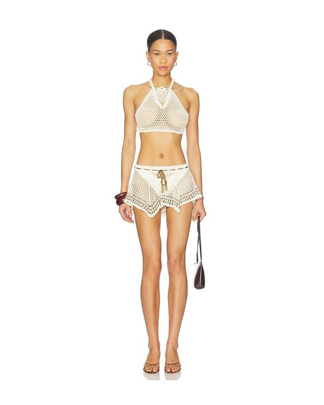 MY BEACHY SIDE White Tula Hand-Crocheted Skirt