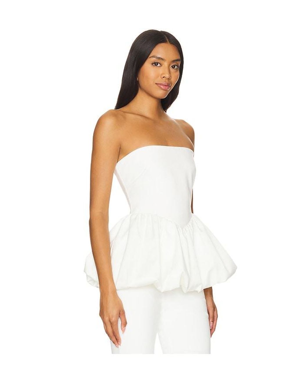 Line & Dot White Goldie Strapless Top