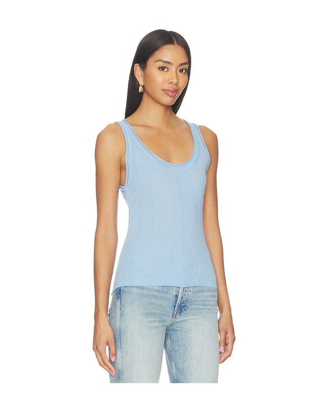 Veronica Beard Blue Birke Knit Tank Top