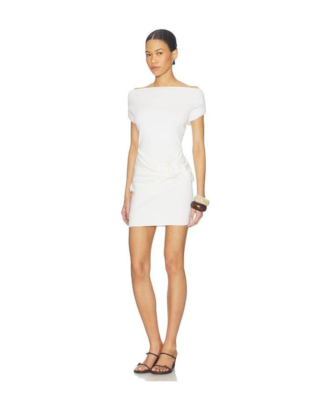 Seven Wonders White Kamryn Side Tie Knit Mini Dress