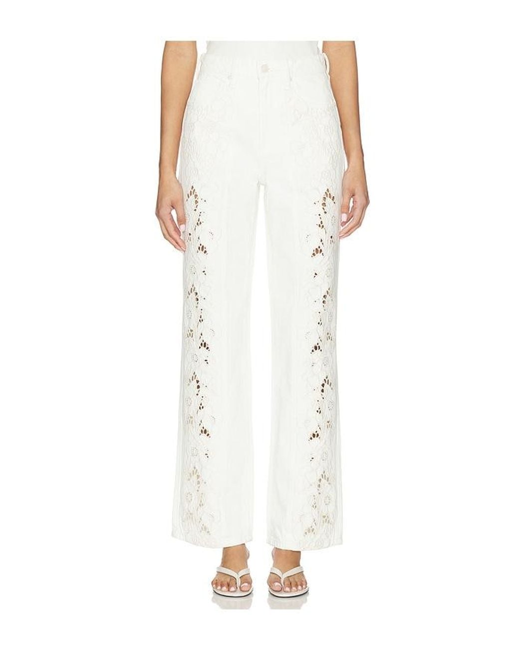 PAIGE White Sawyer Wide Leg With Panels