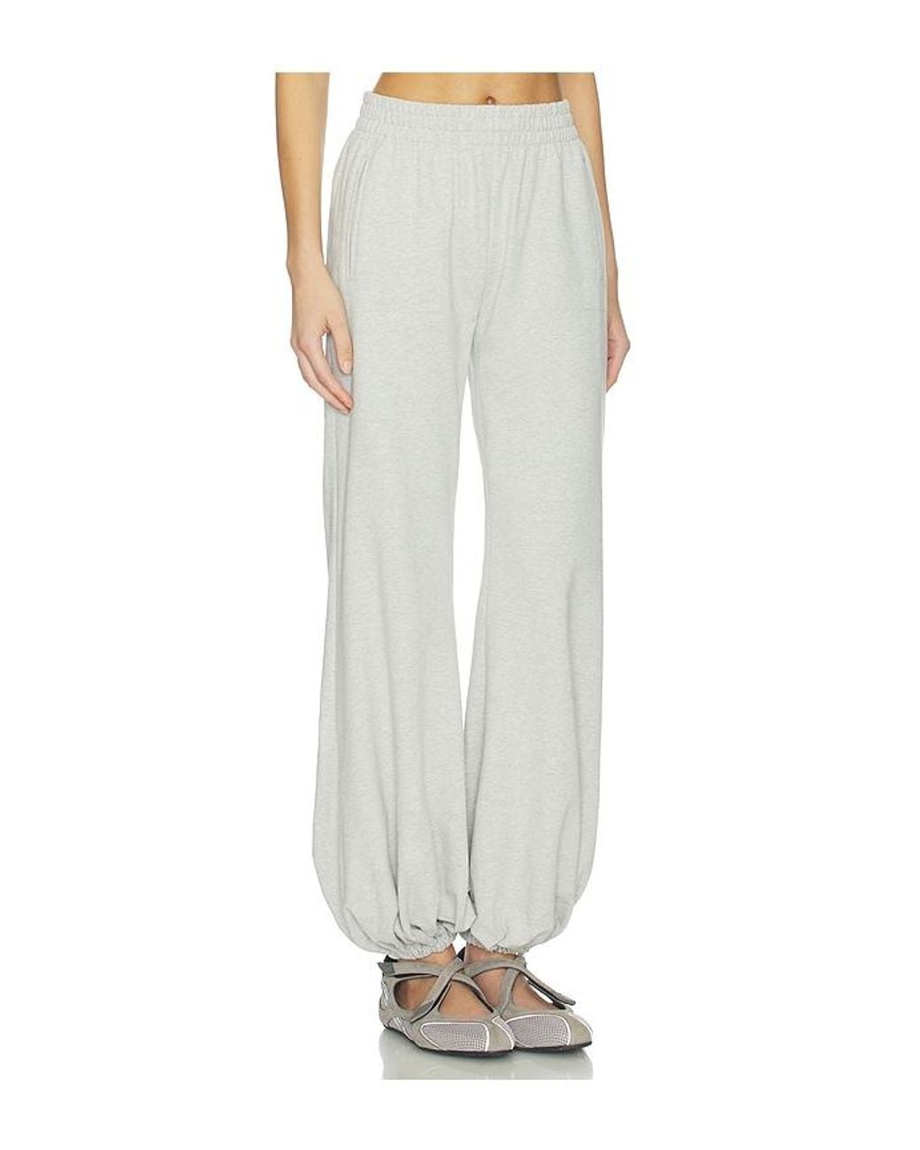 Norma Kamali White Boyfriend Puff Jog Pant