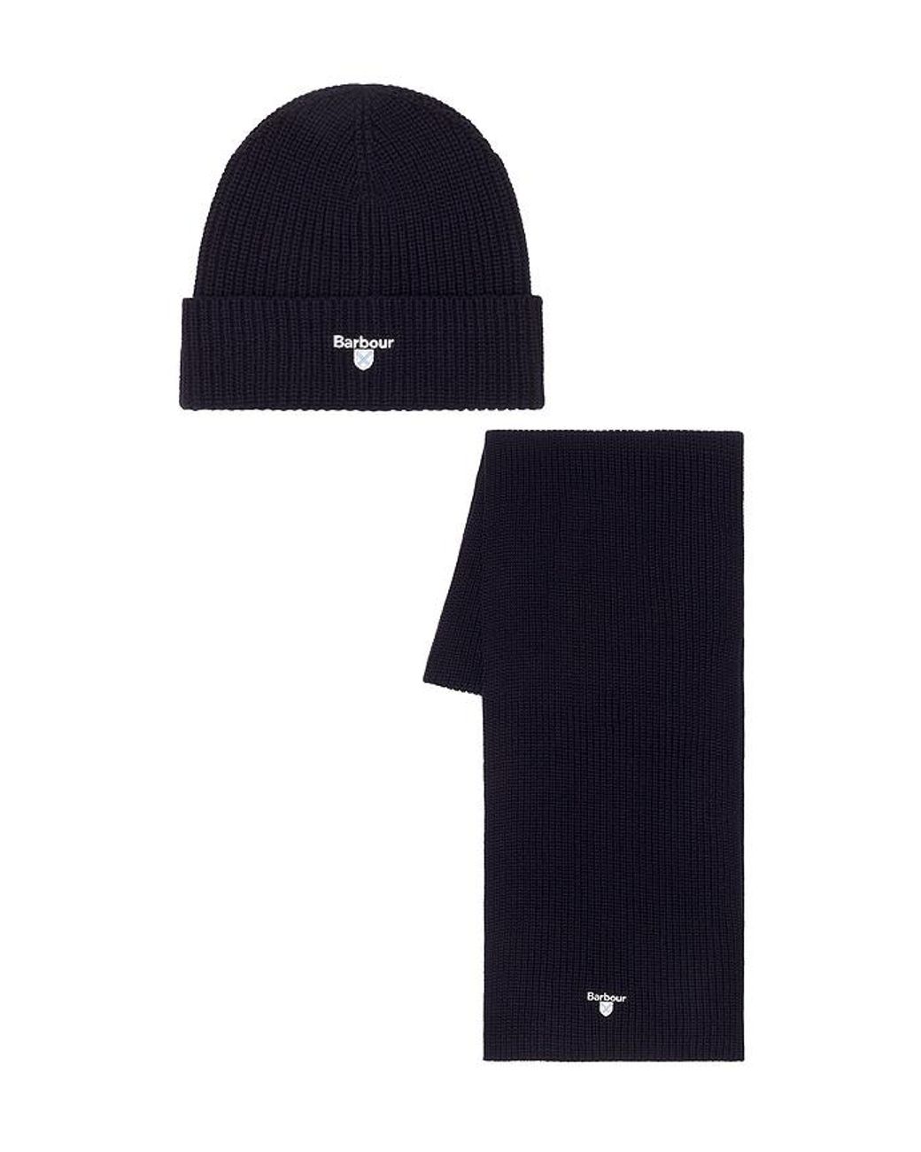 Barbour Blue Cascade Beanie & Scarf Set for men
