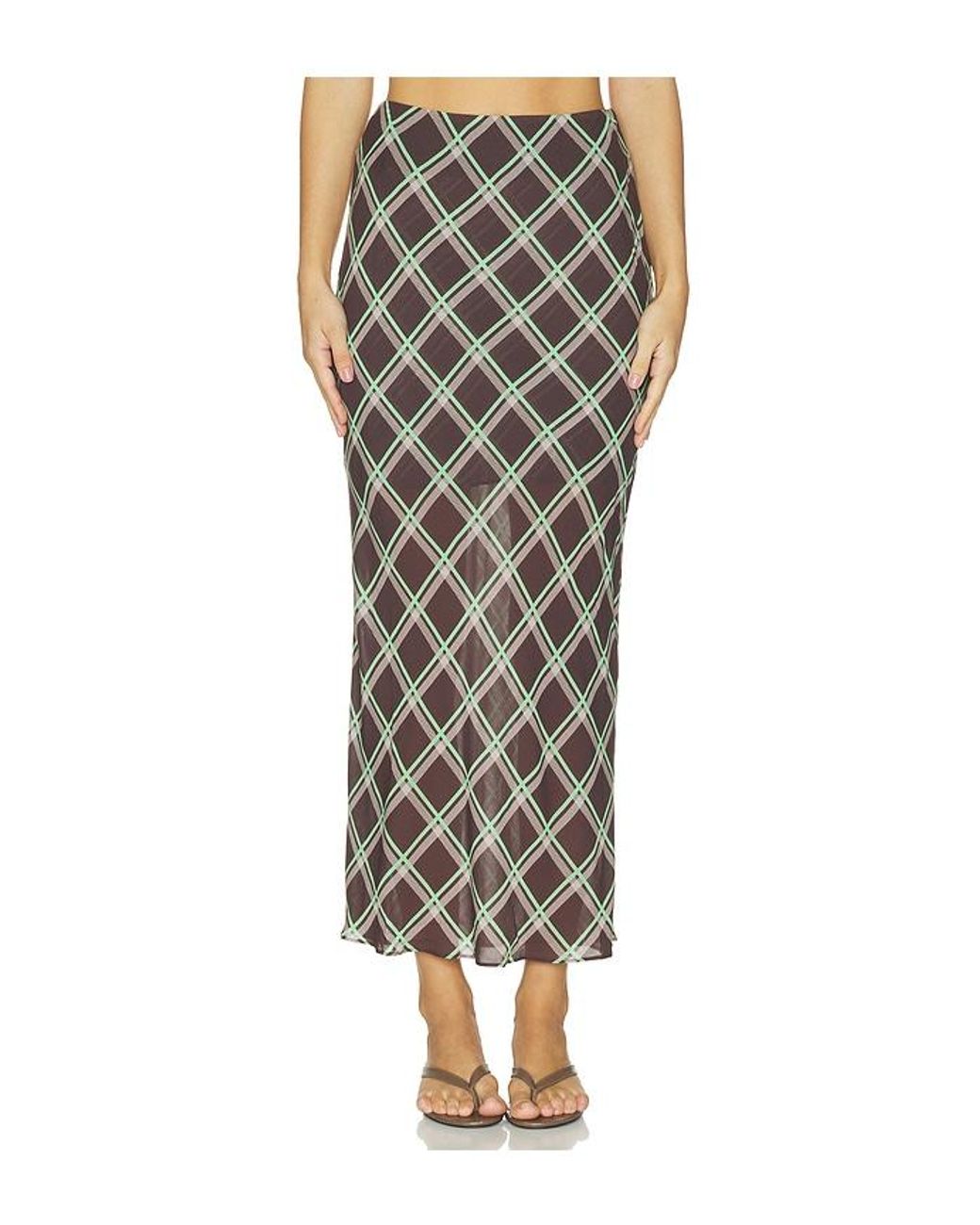 ALIGNE Multicolor Yvonne Check Maxi Skirt