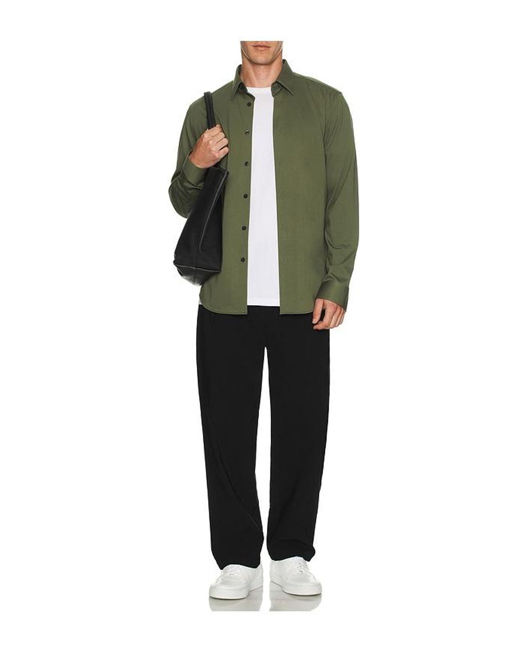 Theory Green Sylvain Structure Knit Shirt for men