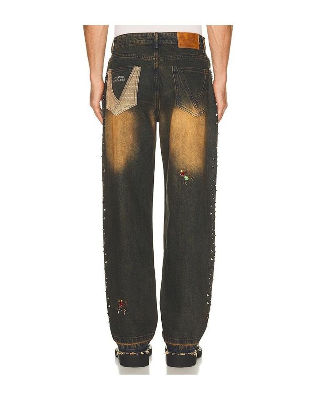 Ryoko Rain Black Vintage Washed Stutted Jeans for men
