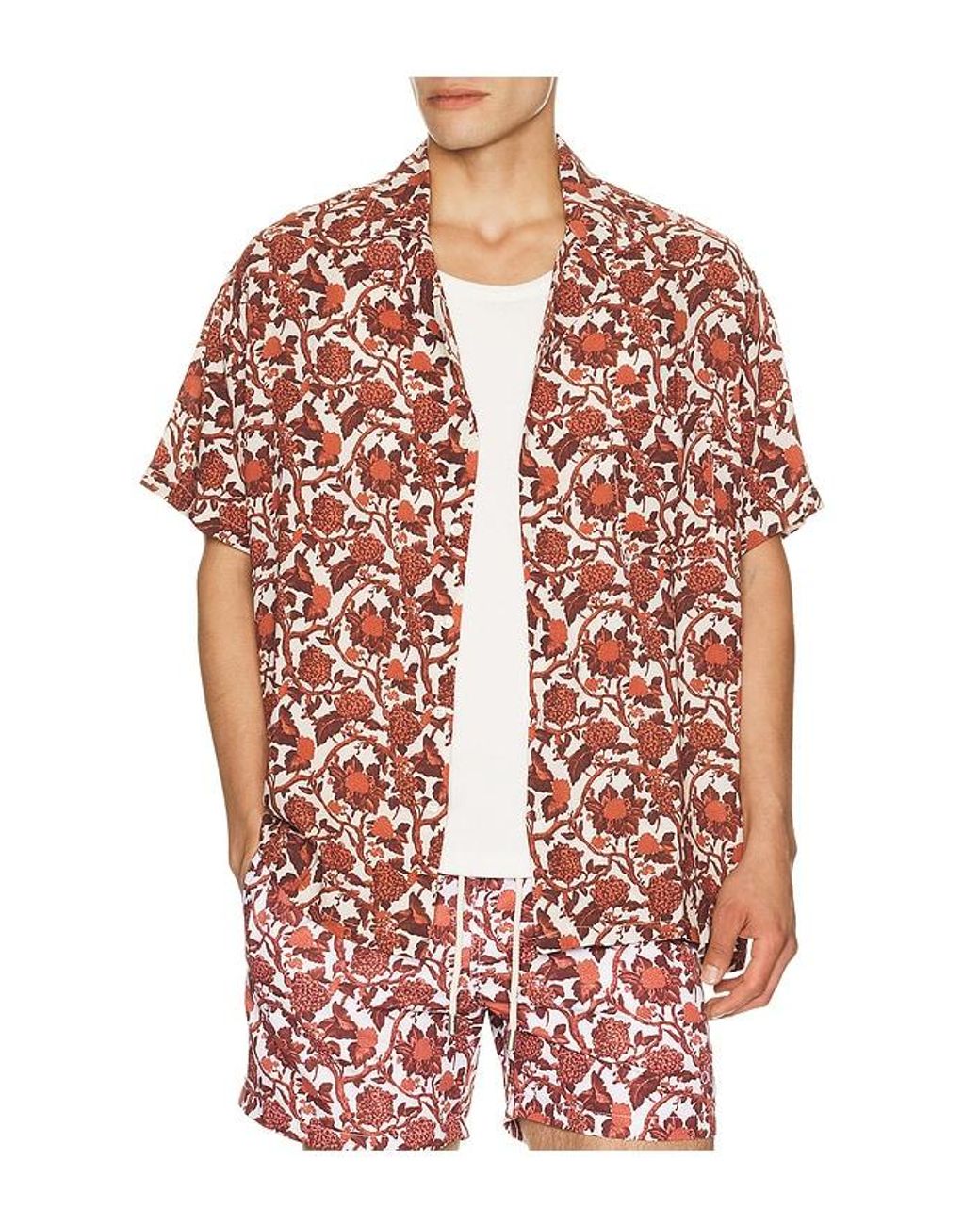 ARRELS Barcelona Red Kabak X Lazaro Rosa-Violan Camp Collar Shirt for men