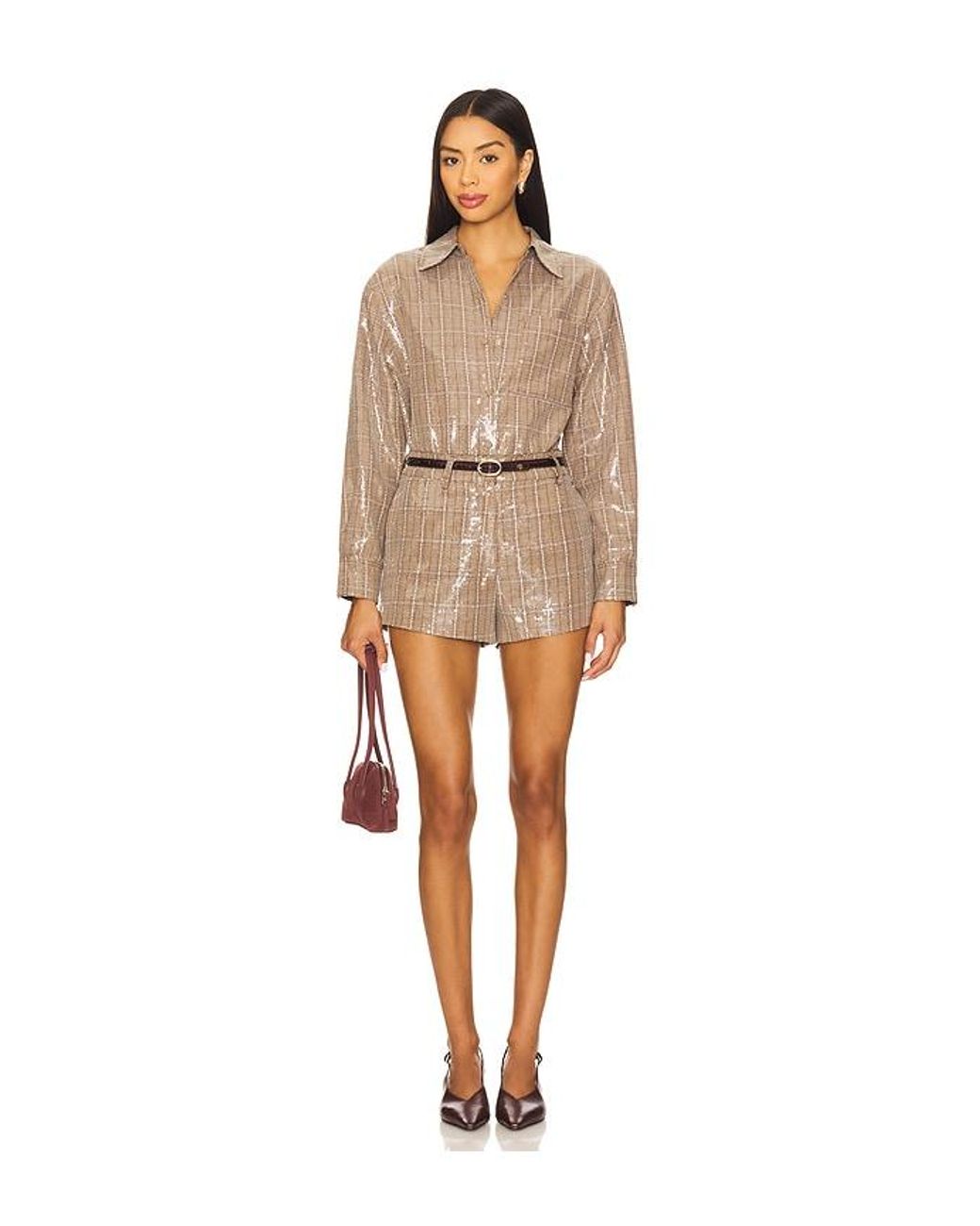 Line & Dot Natural Oversize-Shacket Checkmate