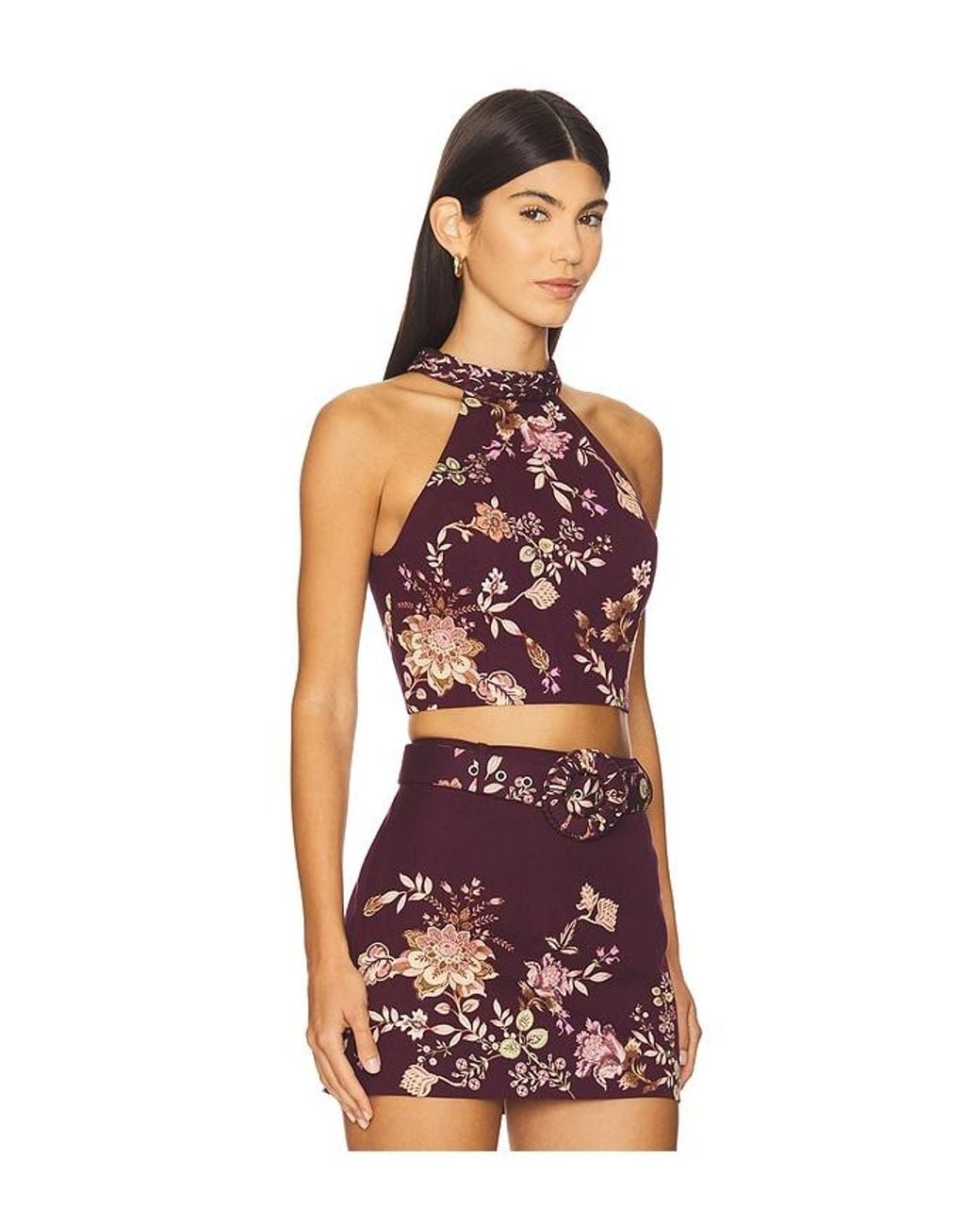Hemant & Nandita Red Halter Neck Top