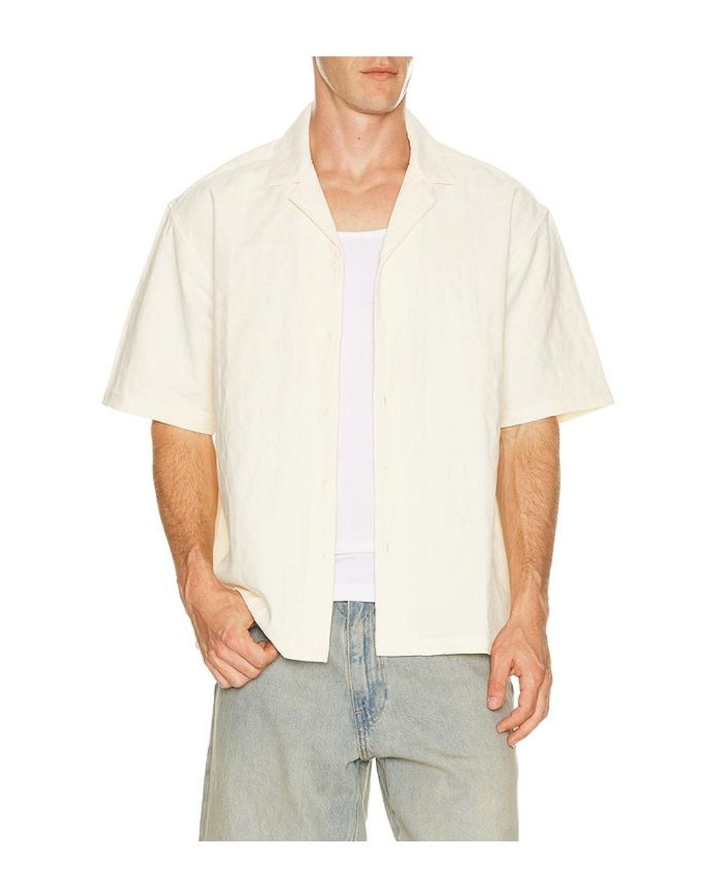 BOUND White Embroidered Ribeira Shirt for men