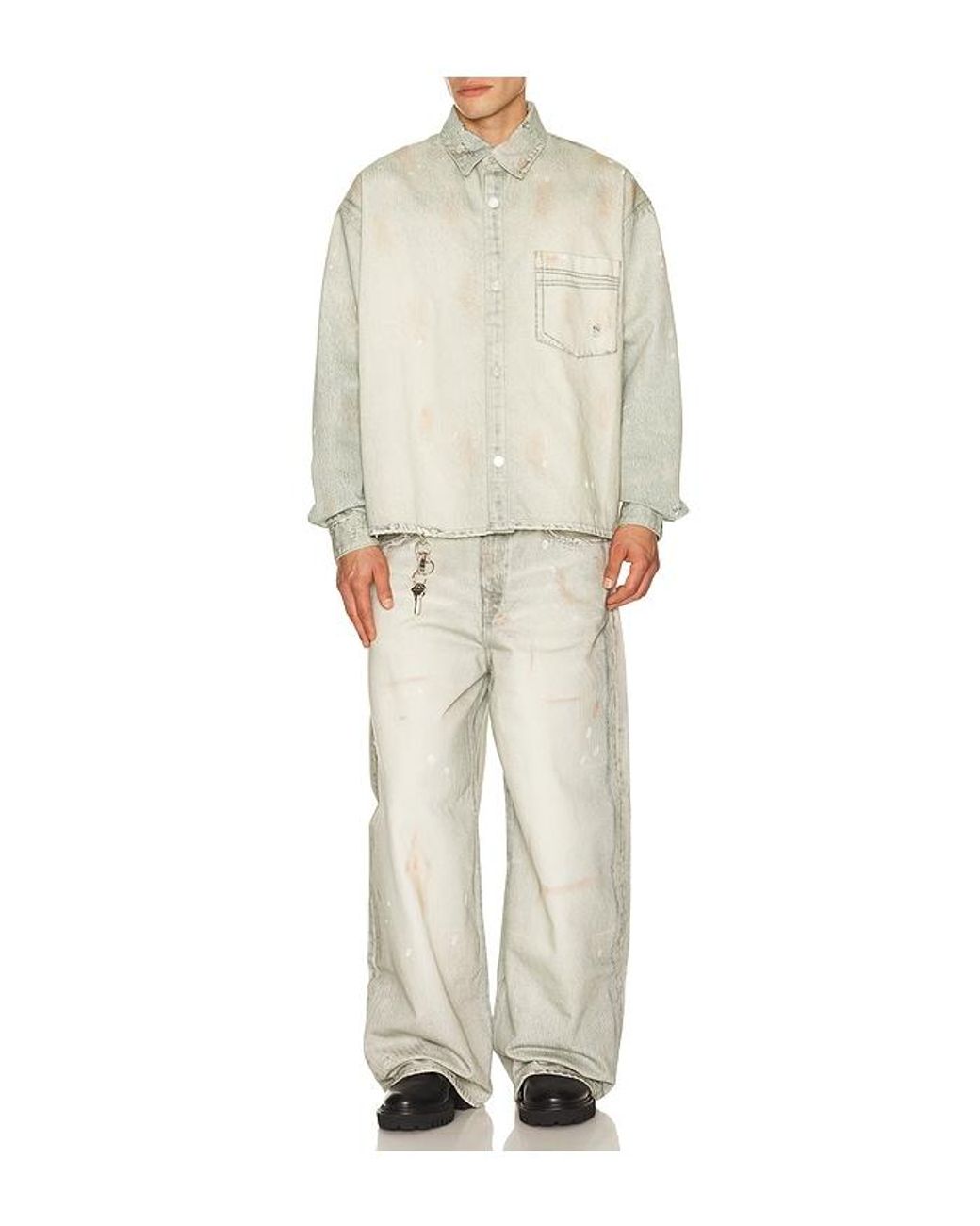 Won Hundred Natural Maza Printed Denim Shirt for men