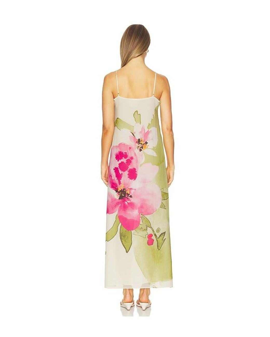 Especia White Java Tropical Long Dress