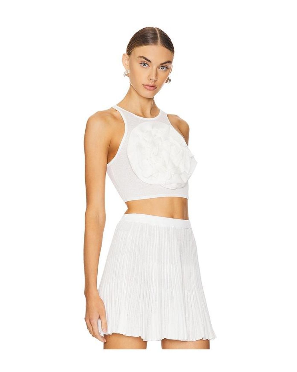 Lovers + Friends White Lara Rosette Top