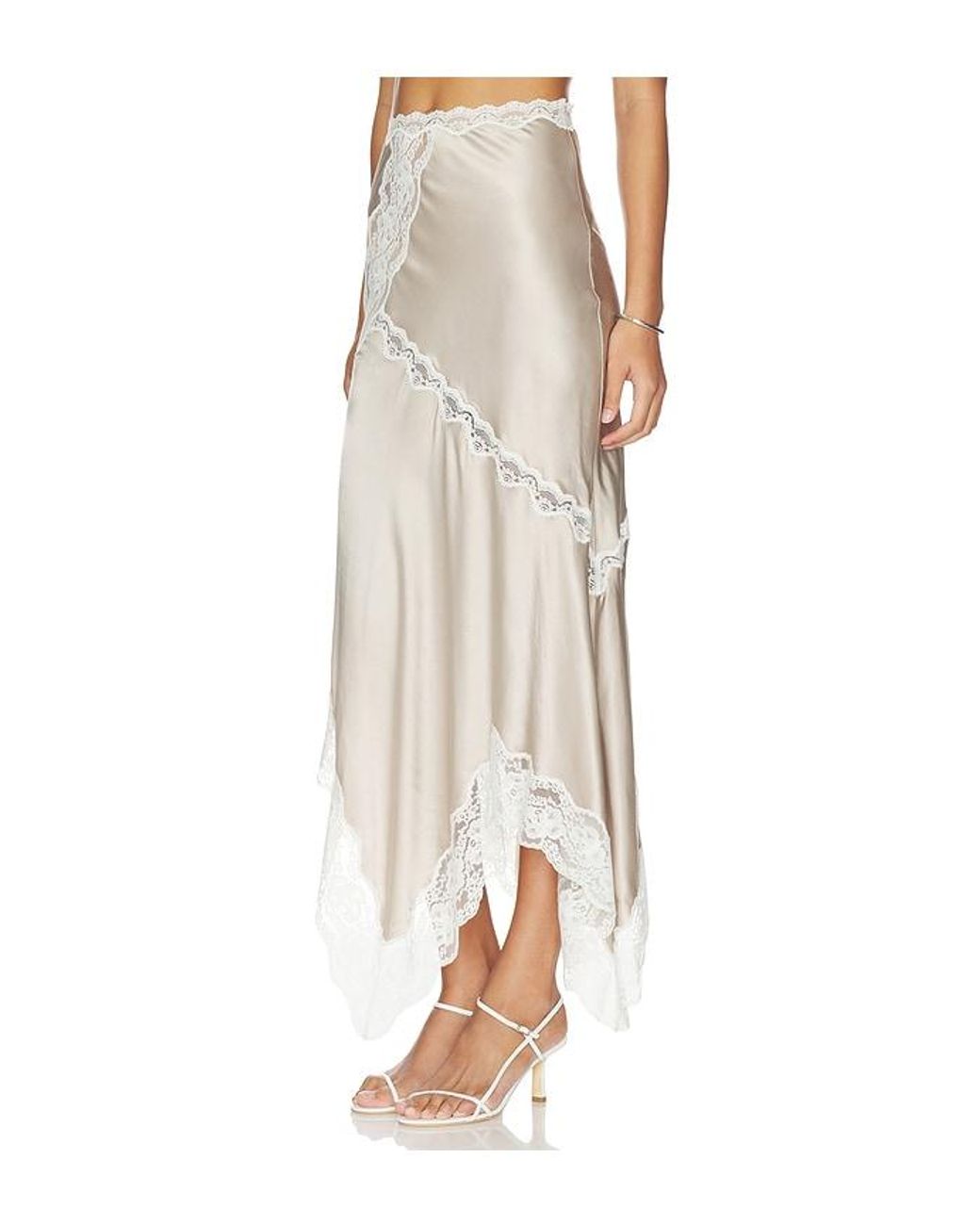 Lovers + Friends Natural Vallin Midi Skirt